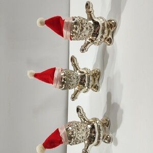 Vintage Wm. A. Rogers Silverplate Santa Claus  Candle Holder - set of 3